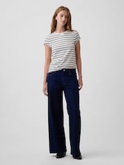 Gap White/Black Stripe Favourite Crew Neck T-Shirt - Image 3 of 5