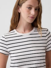Gap White/Black Stripe Favourite Crew Neck T-Shirt - Image 4 of 5