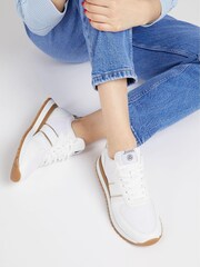 Jones Bootmaker Consciously Crafted Tristana Apple White Leather Trainers - Image 1 of 6