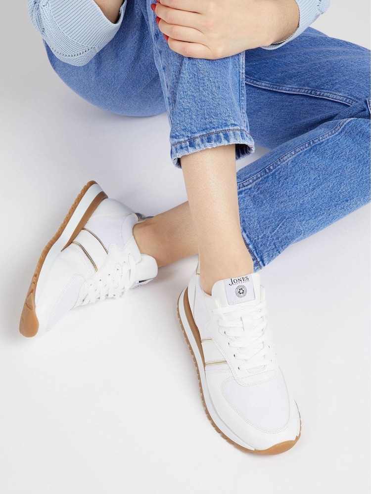 Jones Bootmaker Consciously Crafted Tristana Apple White Leather Trainers - Image 1 of 6