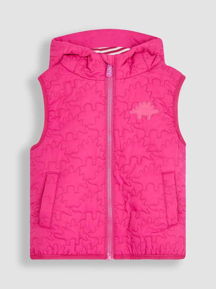 JoJo Maman Bébé Fuchsia Quilted Puffer Gilet - Image 1 of 4