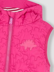 JoJo Maman Bébé Fuchsia Quilted Puffer Gilet - Image 2 of 4