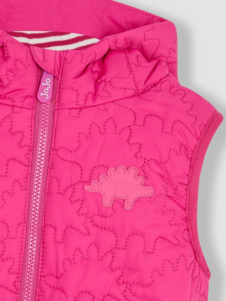 JoJo Maman Bébé Fuchsia Quilted Puffer Gilet - Image 2 of 4