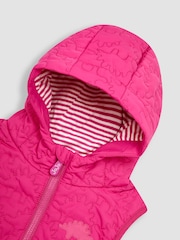 JoJo Maman Bébé Fuchsia Quilted Puffer Gilet - Image 3 of 4
