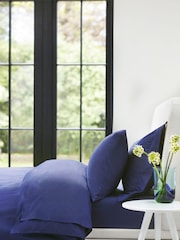 Jasper Conran London Blue 300 Thread Count Percale Pillowcase - Image 4 of 4