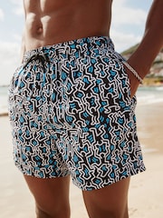 Keith Haring Navy Blue Printed Swim Shorts - Image 1 of 11