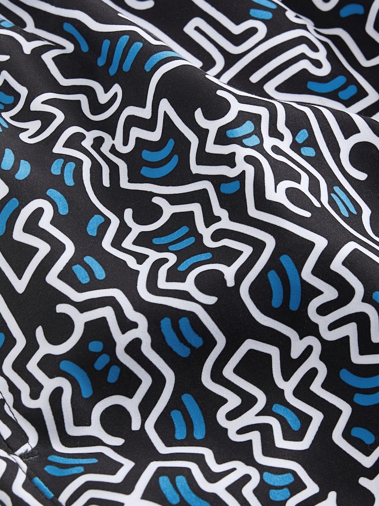 Keith Haring Navy Blue Printed Swim Shorts - Image 11 of 11