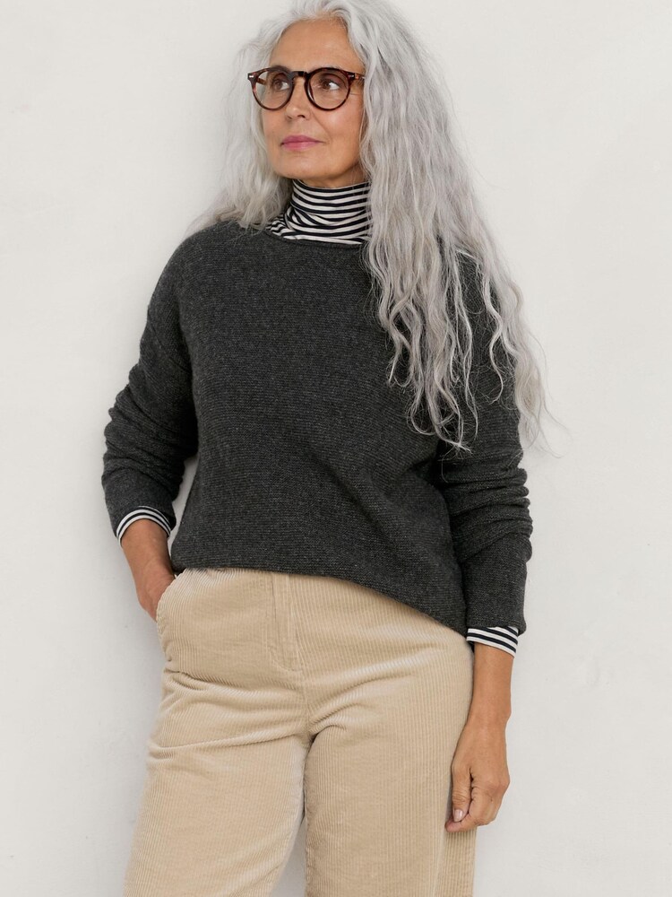 Seasalt Cornwall Grey Fruity Wool Jumper - Image 1 of 5