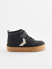 Black Standard Fit (F) Elastic Lace Touch Fastening Chevron Boots - Image 2 of 5