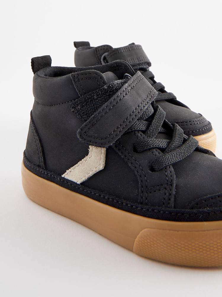Black Standard Fit (F) Elastic Lace Touch Fastening Chevron Boots - Image 5 of 5