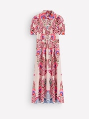 Boden Pink Belted Cotton Midi Dress - Image 5 of 5