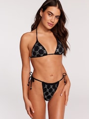Victoria's Secret Black Diamanté Triangle Bikini Top - Image 2 of 9