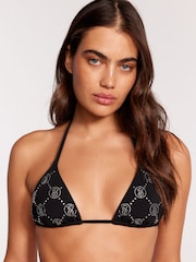 Victoria's Secret Black Diamanté Triangle Bikini Top - Image 3 of 9