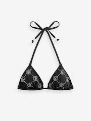 Victoria's Secret Black Diamanté Triangle Bikini Top - Image 5 of 9