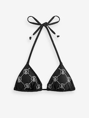 Victoria's Secret Black Diamanté Triangle Bikini Top - Image 9 of 9