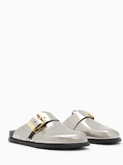 AllSaints Silver Venus Shearling Mules - Image 3 of 7