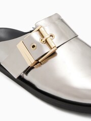 AllSaints Silver Venus Shearling Mules - Image 6 of 7