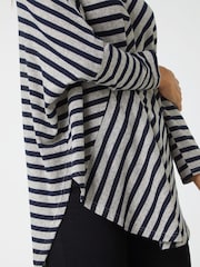Roman Grey Contrast Stripe Stretch Jersey Top - Image 6 of 6