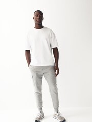 Grey Cotton Rich Cuffed Cargo Joggers - Image 1 of 8