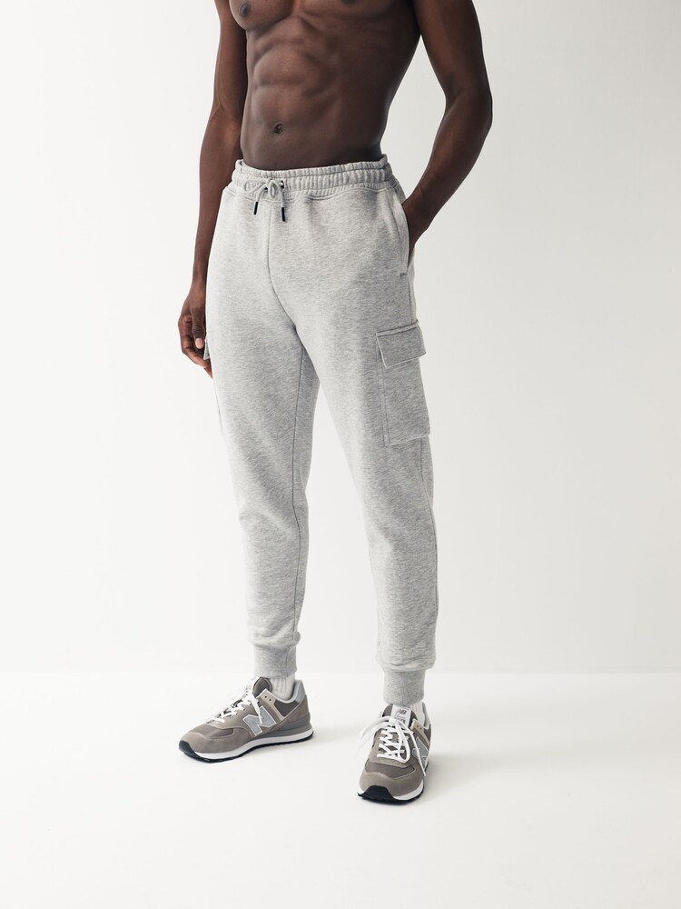 Grey Cotton Rich Cuffed Cargo Joggers - Image 2 of 8