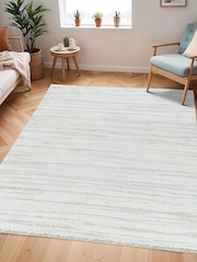 LIVABLISS Striped Grey Cloudy Shaggy Plush Pile Rug - Image 2 of 6