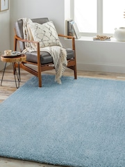 LIVABLISS Pale Blue Cloudy Shaggy Plush Pile Rug - Image 1 of 6