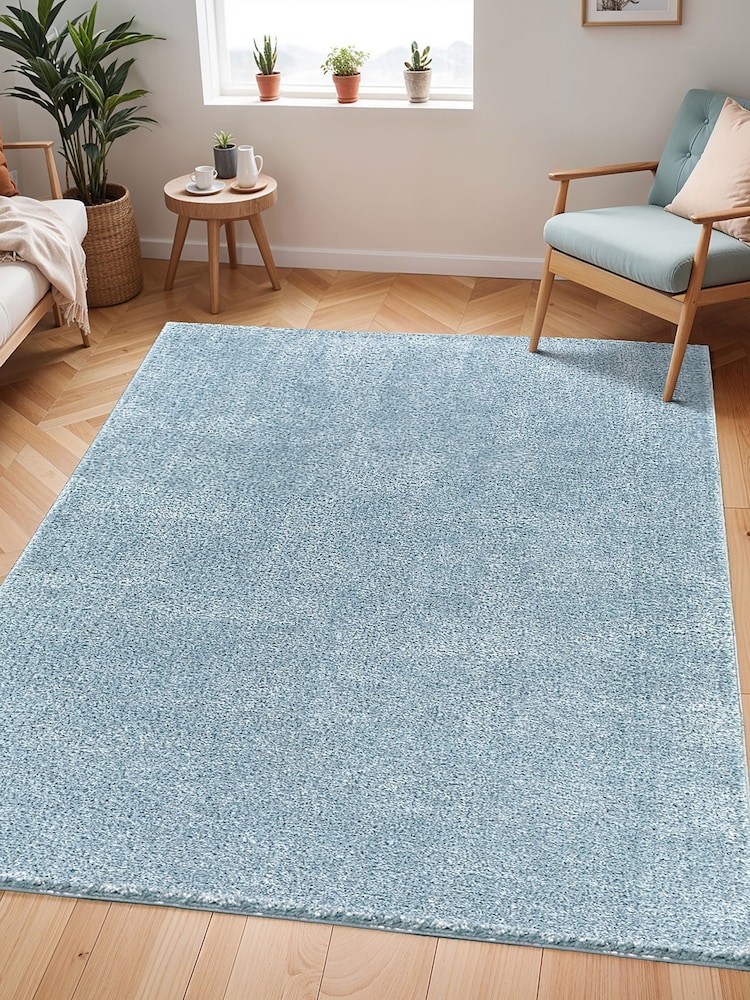 LIVABLISS Pale Blue Cloudy Shaggy Plush Pile Rug - Image 2 of 6