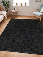 LIVABLISS Black Cloudy Shaggy Plush Pile Rug - Image 1 of 8