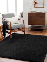 LIVABLISS Black Cloudy Shaggy Plush Pile Rug - Image 2 of 8