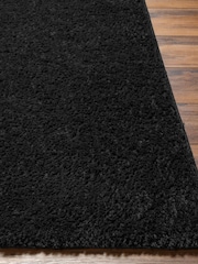 LIVABLISS Black Cloudy Shaggy Plush Pile Rug - Image 3 of 8