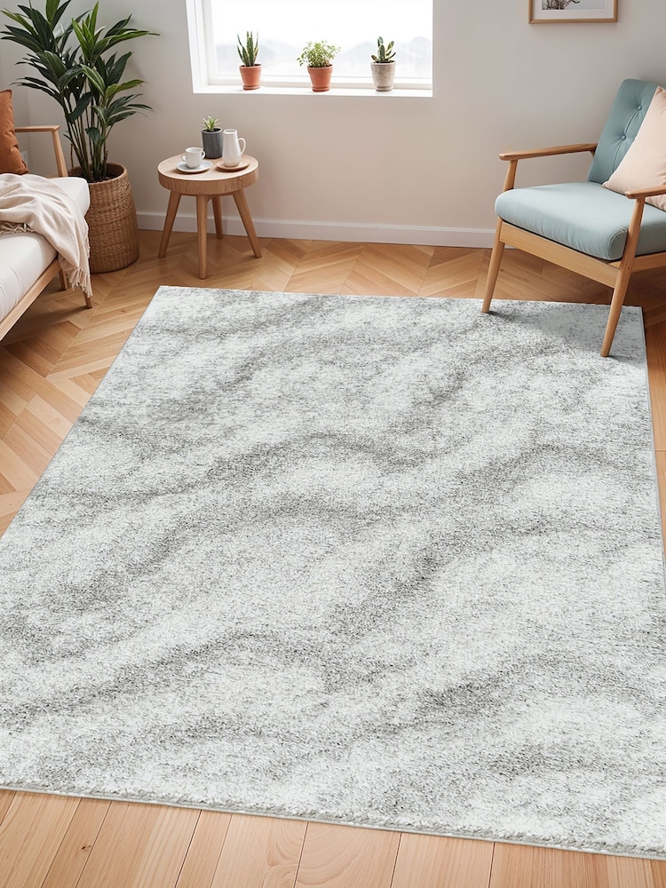 LIVABLISS Cloud Grey Cloudy Shaggy Plush Pile Rug - Image 2 of 6 LIVABLISS Cloud Grey Cloudy Shaggy Plush Pile Rug - Image 2 of 6