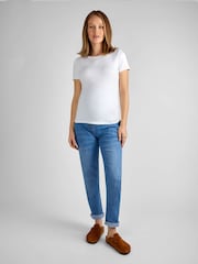 JoJo Maman Bébé Light Wash Slim Boyfriend Maternity Jeans - Image 1 of 14