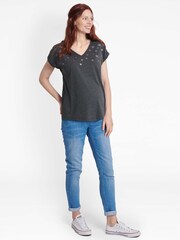 JoJo Maman Bébé Light Wash Slim Boyfriend Maternity Jeans - Image 4 of 14