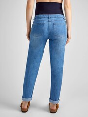 JoJo Maman Bébé Light Wash Slim Boyfriend Maternity Jeans - Image 8 of 14