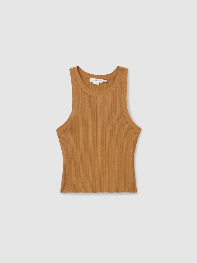 Good American Tan Good American Ribbed Vest - Image 2 of 5