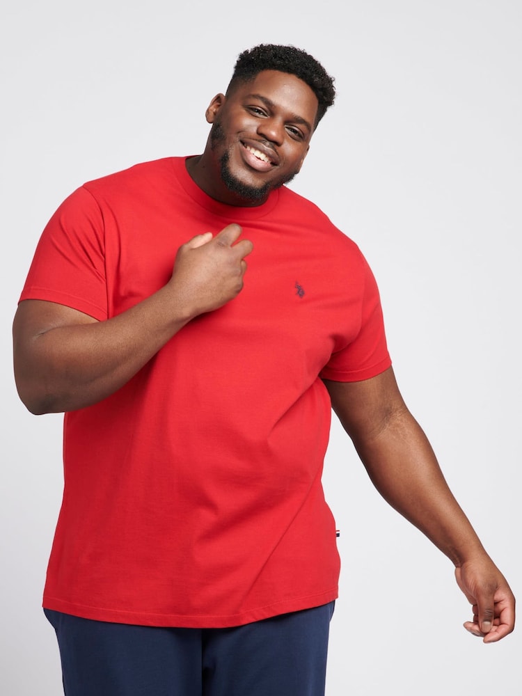 U.S. Polo Assn. Red Mens Big & Tall Core Logo 100% Cotton T-Shirt - Image 1 of 4