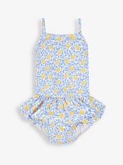 JoJo Maman Bébé Blue Lemon Swimsuit With Integral Nappy - Image 4 of 6