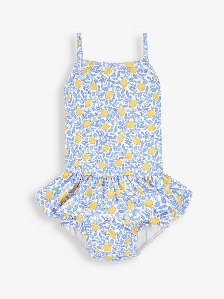 JoJo Maman Bébé Blue Lemon Swimsuit With Integral Nappy - Image 4 of 6