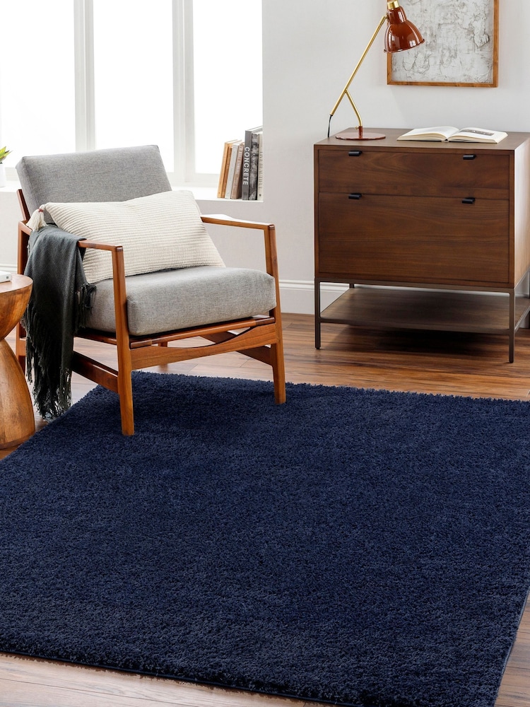 LIVABLISS Navy Cloudy Shaggy Plush Pile Rug - Image 1 of 6