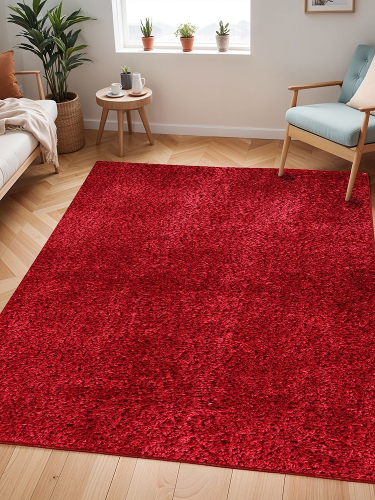 LIVABLISS Red Cloudy Shaggy Plush Pile Rug - Image 1 of 8 LIVABLISS Red Cloudy Shaggy Plush Pile Rug - Image 1 of 8