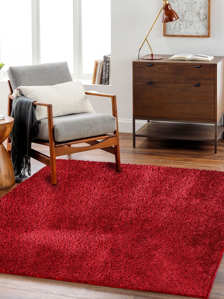 LIVABLISS Red Cloudy Shaggy Plush Pile Rug - Image 2 of 8 LIVABLISS Red Cloudy Shaggy Plush Pile Rug - Image 2 of 8