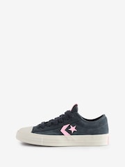 Converse Brown/White Suede Star Player 76 Low Trainers - Image 2 of 9