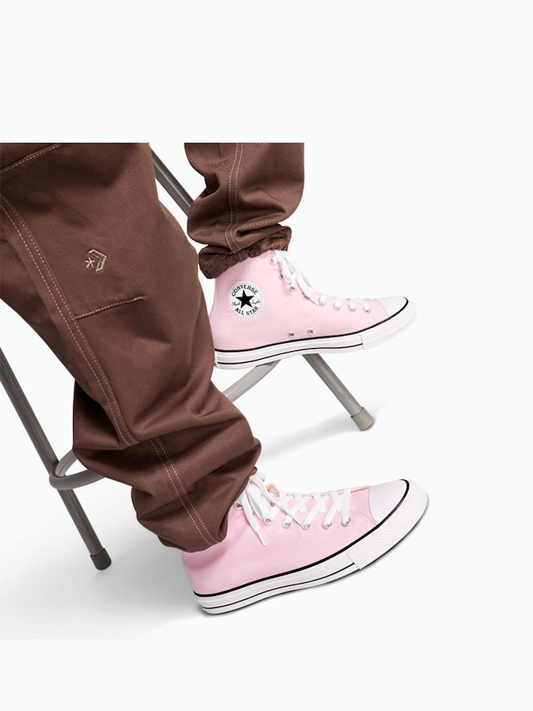 Converse Pink Chuck Taylor All Star High Top Trainers - Image 1 of 7 Converse Pink Chuck Taylor All Star High Top Trainers - Image 1 of 7