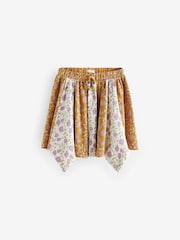 Ochre Yellow Floral Print Skirt (3-16yrs) - Image 7 of 8