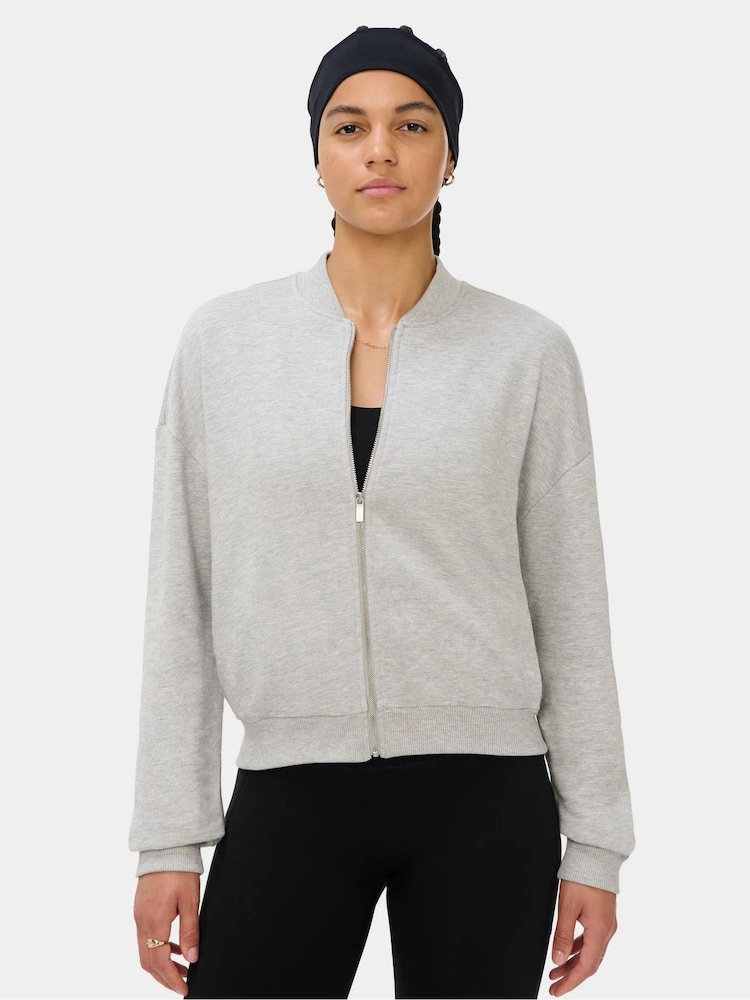 Gri - Jachetă Sweaty Betty After Class cu fermoar - Imaginea 1 din 6