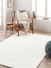 LIVABLISS White Cloudy Shaggy Plush Pile Rug - Image 1 of 6
