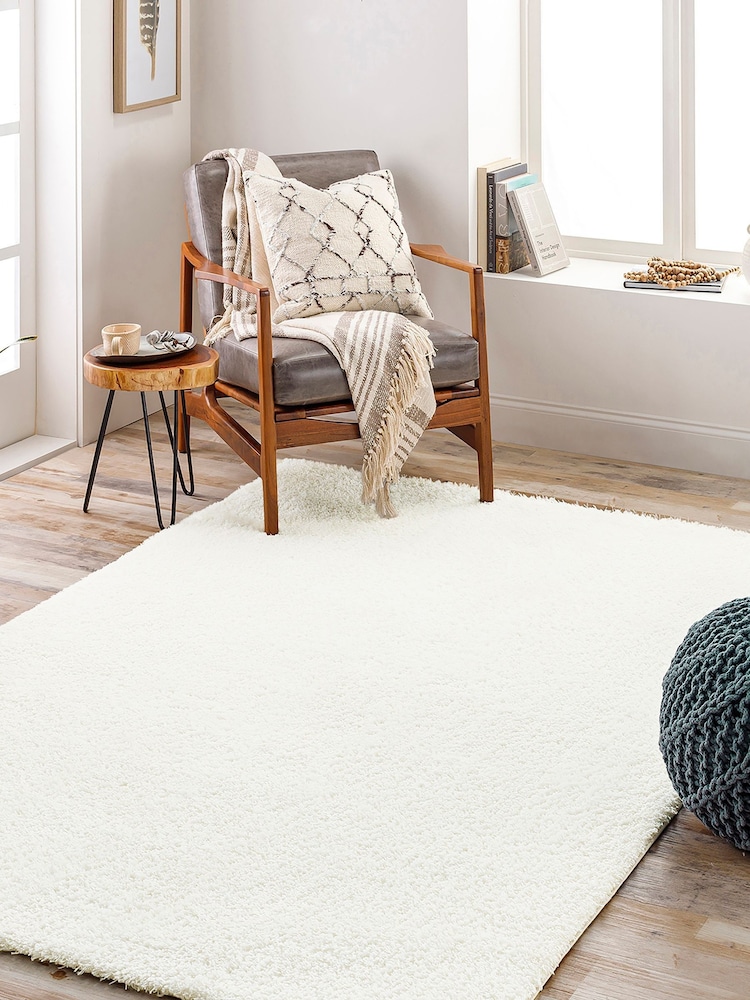 LIVABLISS White Cloudy Shaggy Plush Pile Rug - Image 1 of 6