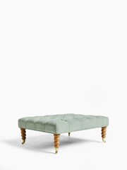 Laura Ashley Baron Chenille Pale Grey Green Ropsley Footstool - Image 3 of 6