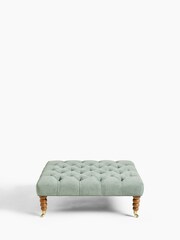 Laura Ashley Baron Chenille Pale Grey Green Ropsley Footstool - Image 4 of 6