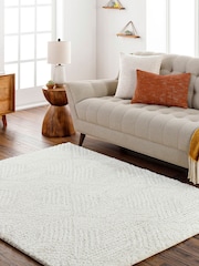 LIVABLISS Ivory Geo Cloudy Shaggy Plush Pile Rug - Image 2 of 8